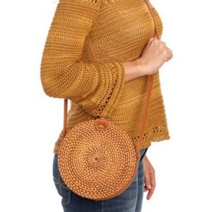 Rattan Crossbody Purse NWOT